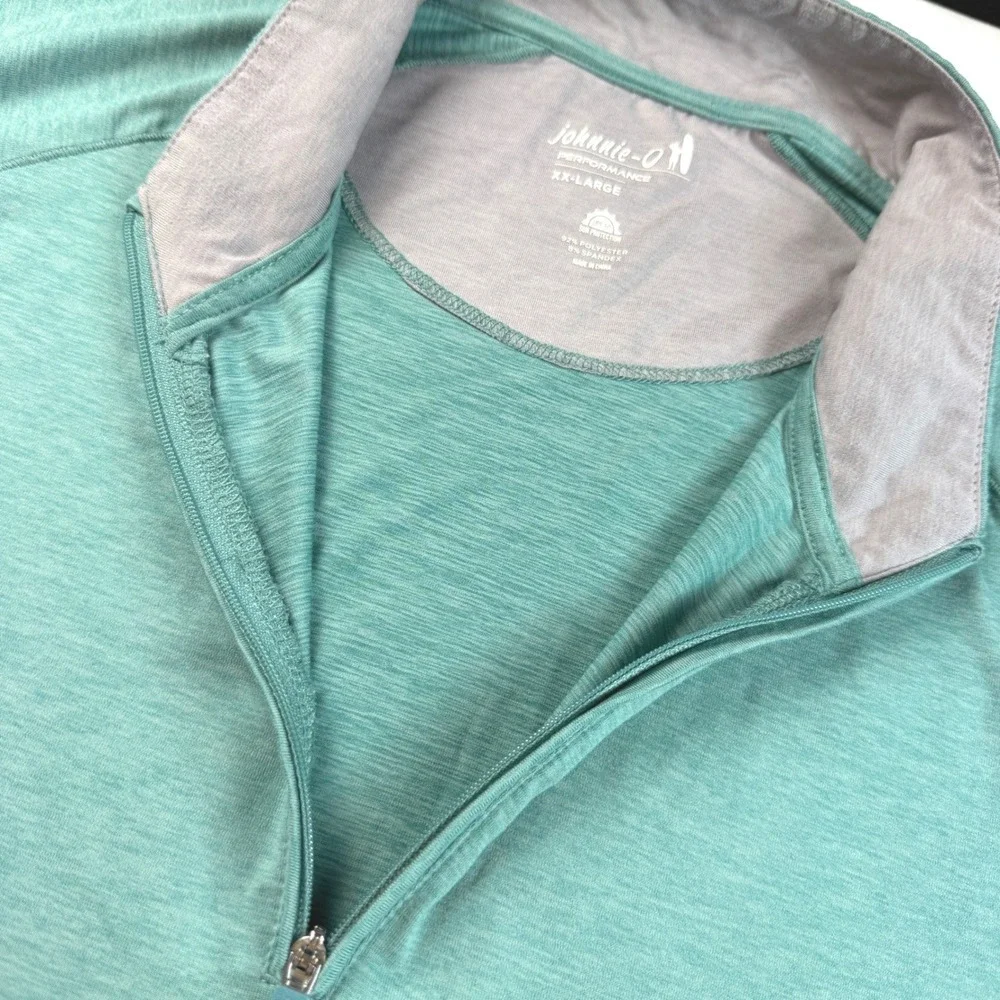 Johnnie-O Pullover Mens XXL Green Freeborne 1/4 Zip Golf JMKO3620 Men EUC